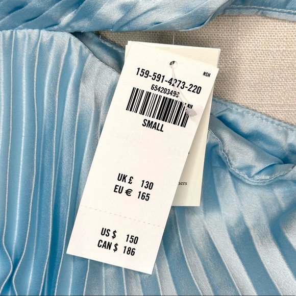 Abercrombie & Fitch Blue Satin Pleated Maxi Dress - Picture 10 of 10